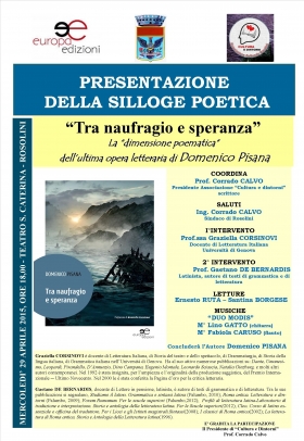 Pisana Domenico - Presentazione 29 Aprile 2015 (locandina) - Europa Edizioni