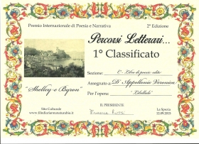 Veronica d'Appollonio - Premio Percorsi Letterari - 1° Class. - Europa Edizioni